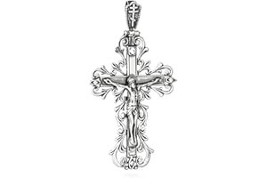 NKlaus 925er Sterlingsilber Silber Orthodox sehr großes Kreuz Anhänger Kruzifix Kreuz mit 4 Zirkonia k33 Taufe