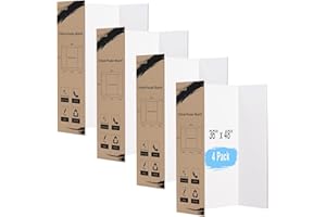 ‎HAUTOCO HAUTOCO Dreifach gefaltete Postertafeln, 91,4 x 121,9 cm, 4 Stück, groß, dreifach gefaltet, weiß, gewellter Präsentationskarton für Wissenschaftsmessen, Schulprojekte, Veranstaltungen, Geschäfte