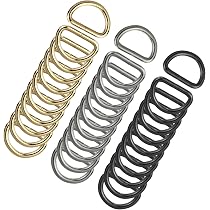 33 pezzi Anello a D semicircolare, anello a D in metallo, anelli a D per fibbia, Fibbia ad Anello a D, semianelli, per cinturini di zaini, fibbie per borse, cinture, borse a mano