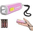 EverBrite Mini LED Kids Flashlight - Lightweight (46g) Torch with Soft Yellow Light for Reading, Camping, and Emergencies - Gift for Children, Pink