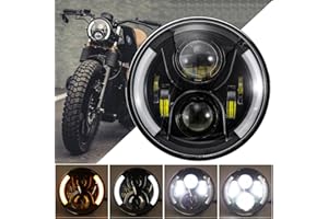 JMTBNO 7 Zoll Motorrad LED Scheinwerfer Runden DRL Weiß Blinker Bernstein Integration Scheinwerfer Kompatibel mit Harley Touring Road King Ultra Classic Electra Street Glide Tri Cvo Heritage Softail