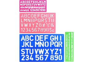 SMARTMASTER Stencils Letters Set 4Pcs Letter Stencil Calligraphy Stencil Alphabet Stencils Colorful Lettering Stencils Letter Art Stencils for Kids' Learning Drawing Alphabet Template Painting DIY