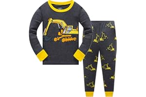 Popshion Boys Pyjamas Dinosaur Glow in the Dark Cotton Pjs Sets Toddler Long Sleeve Sleepwear 2 Piece Christmas Nightwear 2-10 Years