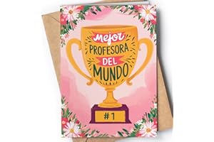 GREETING CARDS FOR EVERYONE Tarjeta de Agradecimiento para Profesores - Tarjeta Felicitacion Profesora Guardería, Infantil, Primaria Fin de Curso - Regalos Despedida Profe, Seño, Maestra - Postal para Profes - Mejor EU 53