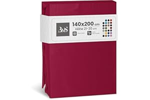 Bettwaesche-mit-Stil Mako Satin Spannbettlaken Spannlaken Spannbetttuch (140 cm x 200 cm, Matratzenhhöhe 21-30cm, Pink)