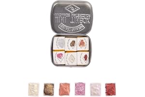 CSY art gallery Peintures aquarelles faites à la main - Couleurs unies métallisées - Coque métallique rétro portable - Ensemble de couleurs nacrées - Aquarelle professionnelle (soie)