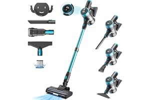 Quilted Northern 45 KPa/65 Mins Battery Vacuum Cleaner, 1.5 L Wireless Vacuum Cleaner with LED Touch Screen/Anti-Tangle Brush, Stick Vacuum Cleaner with 4 Vacuum Cleaner Heads, for Hard