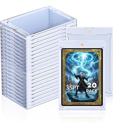 Tolesum 10 Protège-Cartes Magnétiques 130PT - Protection UV Pour MTG, Sport, Pokémon - Bleu