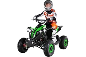 ‎ACTIONBIKES MOTORS Actionbikes Motors Kinder Quad Elektro ATV Reneblade | 𝟒𝟖 Volt 𝟭𝟬𝟬𝟬 Watt Motor bis 𝟐𝟒 km/h - Kinderquad - Pocket Quad - Miniquad - Safety Fußschalter - Für Kinder ab 8 Jahren (Schwarz/Grün)