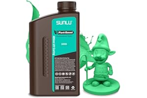 SUNLU 3D Drucker Plant Based Resin, 1KG 405nm UV Geruchsarm Eco Harz für 4K/8K LCD/DLP/SLA Resin 3D Drucker, Umweltfreundlich 3D Druck Harz, Geringe Schrumpfung, Schnell Härtend, Grün 1000g