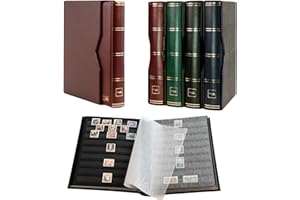 PROPHILA COLLECTION Prophila Album pour Timbres 60 Pages intérieur Noir étui de Protection Rouge