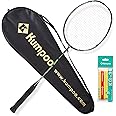 KUMPOO Badminton Racket Professional, Carbon Fiber Badminton Racket Set with Grip & Racket Bag, Pro Badminton Racket Racquet Lightweight for Beginner Trainning Sports Games
