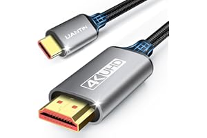 UANTIN USB C to HDMI Cable 1.8M | 4K High-Speed USB 3.1 Type-C to HDMI Cord [Thunderbolt 3/4 Compatible] with MacBook Pro/Air,Galaxy S8 to S23, iPhone 15/16, iPad Pro, iMac, Surface