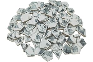 ANKTILY Piastrelle per mosaico in ceramica rotta, 500 g, per artigianato, mosaico irregolari in porcellana blu e bianca, per progetti fai da te a mosaico in vaso (nero, M 1)