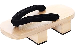 Kawaii-Story K-G-20-1 Negro Madera Clara Japón Geta Unisex Sandalia con Tabi Kimono Geisha Kendo Samurai