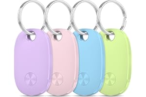 AOWOKA Air Traceur Tag Lot de 4, Smart Tag Fonctionne avec Apple Find My (iOS Uniquement), Batterie remplaçable, IP67 Étanchéité Localisateurs D’Objets Bluetooth Tracker pour Valises/Portefeuilles/Clés/Sacs