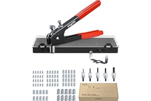 eSynic Remachadora con Remaches de 86 Piezas Pistola Remachadora Profesional con M3, M4, M5, M6, M8 Tuerca de Remache Herramienta Robusta y Ergonómica para Trabajos de Reparación