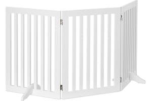 barngrind trä hundgrind fristående trappgrind säkerhetsgrind skyddsgrind 70 cm, vit, 3 paneler