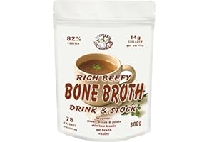 MISTER MARINADE Beef Bone Broth Rich Beefy Flavour, 16.5g Protein per Serving, 15 Servings, 100% Natural Collagen & Protein Bone Broth from Sweden. Nutrition for Healthy Joints, Skin, Hair & Nails 300g