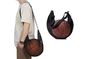 JDIEOQA Sac à Ballon avec Poche zippée, bandoulière en Maille, Rangement pour équipement de Sport, Sac de Basket-Ball, Football, Volley-Ball, Rugby, Plage bandoulière