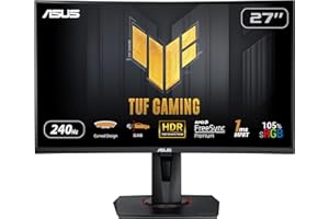 ASUS TUF Gaming VG27VQM zakrzywiony monitor gamingowy, 27", Full HD (1920 x 1080), 240 Hz, Extreme Low Motion Blur, Adaptive-Sync, Freesync Premium, 1 ms (MPRT))