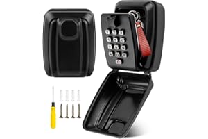 GIBOHOM Schlüsseltresor mit Zahlencode, Schlüsselsafe Wandmontage Außen mit 12 Stellig, Schlüsselkasten mit Zahlencode Rostfrei Ultra-Robustes mit Wasserdicht Abdeckung, für Haus, Garage, Büro, Schule