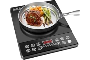 KITCANIS Plaque Induction Portable, Plaque de Cuisson Induction 1 Feu, Plaque Electrique Camping, Plaque électrique 1 Foyer, Table de Cuisson à Commande Tactile Avec Capteur 2000W, 220-240V