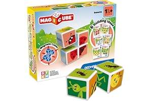 Geomag 121, Magicube Insects - Building Game with Magnetic Cubes, 4 Cubes, multicolored