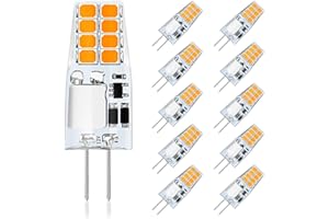 Anmossi Żarówki LED G4, Ciepła Biel 3000K, 300Lm, Żarówka LED 3W, Odpowiednik Żarówki Halogenowej 35W, AC/DC 12V, Bez Możliwości Przyciemniania, Bez Migotania, Kąt Świecenia 360°, Energooszczędna Żarówka LED G4 (10 Sztuk)