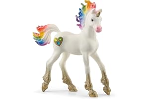 SCHLEICH BAYALA | Regenbogeneinhorn Fohlen 70727 | detailgetreue, Fantastische Figuren | tolles Geschenk für Mädchen und Jungen | wunderschöne Sammelfiguren | Spielfigur ab 5 Jahren | 8 x 3 x 9 cm
