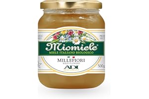 ADI APICOLTURA ADI BIO - Miele di Millefiori Italiano, Biologico, Sapore Ricco e variabile a seconda delle Fioriture Stagionali - Perfetto per Yogurt e Frutta - Made in Italy - 500g