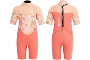 Gogokids Shorty Muta per Bambini, Mute in Neoprene da 2.5mm per Bambini, Mute Bagnate Corte Con Cerniera Posteriore per Comfort e Calore, Muta UV per Nuoto, Snorkeling e Surf, Età 2-8 Ragazzi Ragazze