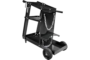 Güde Chariot de soudage Mobile GSW200 (Charge maximale de 40 kg, 3 Niveaux, Porte-Bouteille de gaz avec chaînes de sécurité, pour Tous Les appareils de soudage et Coupe-Plasma)