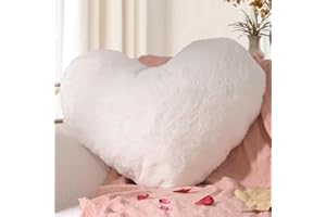 ‎YHOELATA Yhoelata Muttertag Herzkissen, Schneeweiß Herzform Kissen Kuschelkissen, Love Zierkissen Aesthetic, Plüsch Kissen für Wohnzimmer Sofa Kind Schlafzimmer Bett, Geschenk 37x47 cm