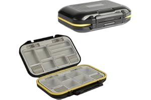 Goture Mini Fishing Tacle Box, Fishing Lure Box, Swivels Hooks Baits Fishing Box for Tackle, Carp Sea Fishing Tackle Box, Black, 4.33 x 2.95 x 1.18 inches