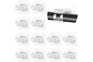 gaoduanluoluo 12 Stück Gardinenstangenhalter, Transparente Gardinenhaken Selbstklebend Gardinenstange Ohne Bohren, Klebehaken Gardinenstange Haken für Küche Badezimmer (Transparent)