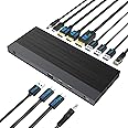 WAVLINK USB C Docking Station with 65W Charging,13-in-1 Triple Display USB-C Dock with 2x4K HDMI,Max 8K@30Hz with DisplayPort, PD, USB 3.0/3.2, Gigabit Ethernet, Audio Jack for Windows&Mac