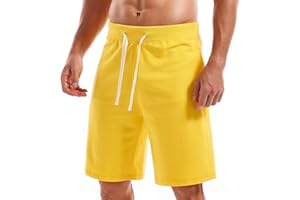 Amy Coulee Mens Cotton Shorts Casual Sports Shorts with Pockets Athletic Workout Shorts