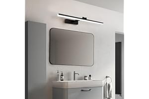 ‎BD-BAODE LED Spiegelleuchte 60cm LED Spiegelschrank Beleuchtung 180°Drehung Wandleuchte für Bad Kaltes Weiß 6500K,Schwarz