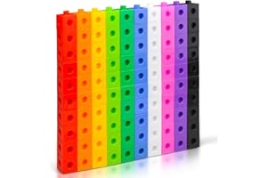 CREJOHY 100 Pcs Maths Cubes for Kids Age 3-8 Maths Cubes with 10 Colours, Linking Cubes Magic Counting Blocks, Counting Block Set for School and Home Maths Cubes for Kids Age 3 4 5 6 7 8 Boys Girls