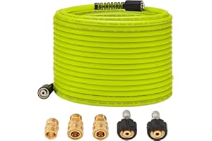 M MINGLE Pressure Washer Hose 50 FT x 1/4" - Replacement Power Wash Hose with Quick Connect Kits - High Pressure Hose with M22 14mm Fittings - 3600PSI