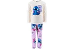 DISNEY LION GUARD Disney Lilo e Stitch Pigiami per Ragazze, T-Shirt e Pantaloni Lunghi in Velluto per Bambina, 2 Pezzi Pigiama in Morbida Pile, Taglie 6 a 12 Anni