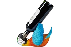 BRUBAKER Porte-bouteille Perroquet assoiffé - Animaux ivres - Drôle - Oiseau Déco Figure peinte à la main Multicolore - Cadeau de vin