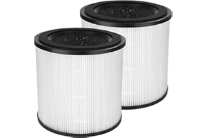 LASESASIES Lot de 2 filtres HEPA Philips série 800, AC0820/10, AC0820/30, AC0830/10, AC0819/10, remplacement FY0293/30 & FY0194/30 H13 True HEPA et filtre à charbon actif
