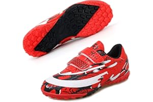 DIQUEQI Astro Turf Football Boots Boys Girls Football Trainers Soccer Athletics Training Shoes Teenager Outdoor Sport Shoes Sneakers for Unisex Kids Red