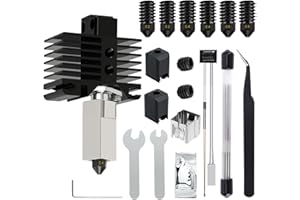 YOTINO 3D Printer Hotend Kit for Bambu Lab P1P/P1S, 38-Piece Replacement Set with 0.2/0.4/0.6mm Hardened Steel Nozzles, Including Wrenches & Cleaning Needles for Bambu Lab P1 3D Printer Maintenance