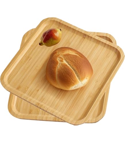 MAEXUS Holzuntersetzer Set – 4 Stück, 9x9 Cm, Aus Bambus, Für DIY & Deko