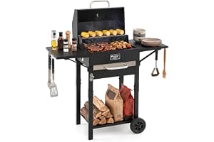 COSTWAY barbacoa XL de carbón y leña