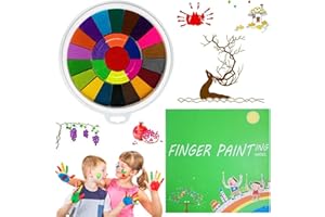 SPHERETRON Fingermalerei Kit Kinder 25 Farben finger farben kit Abwaschbares Fingermalset DIY Malset Finger Stempelkissen Stempel mit Malbuch Fingerfarben für Kinder Jungen und Mädchen