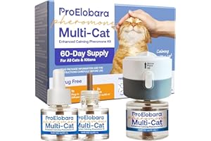 ProElobara Beruhigender Pheromon-Diffusor für Katzen: Beruhigende Pheromone für Katzen, Diffusoren für mehrere Katzen – Reduziert Stress und Angst mit beruhigenden Pheromonen – 60 Tage